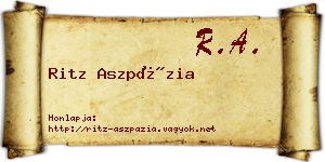Ritz Aszpázia névjegykártya